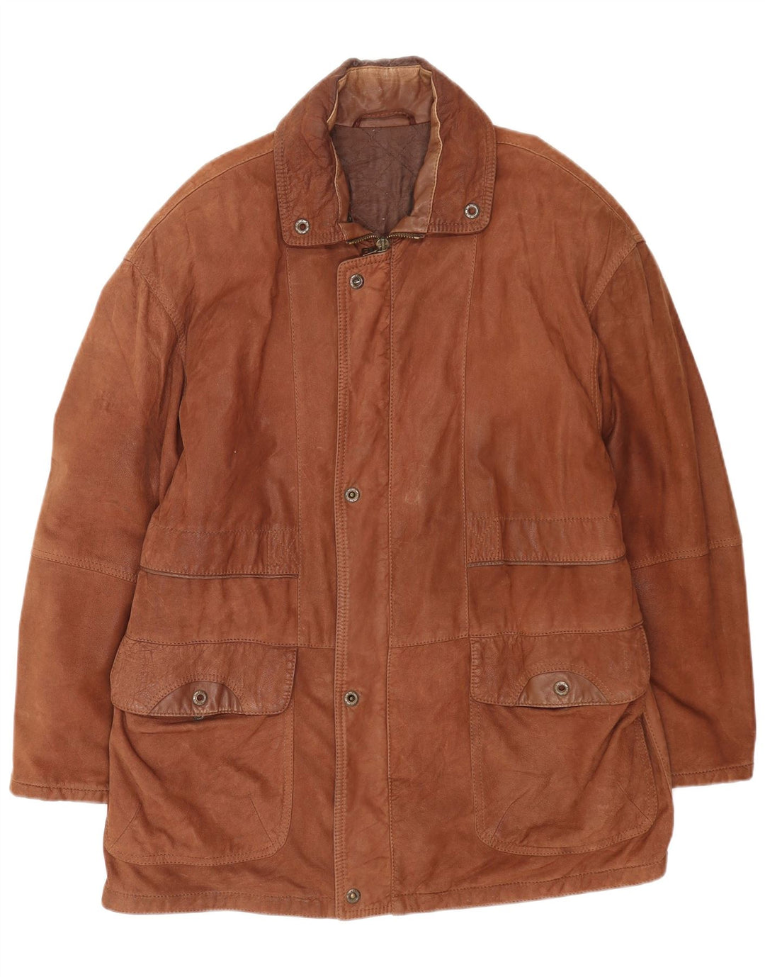 Vintage muška kožna jakna IT 52 XL smeđa koža