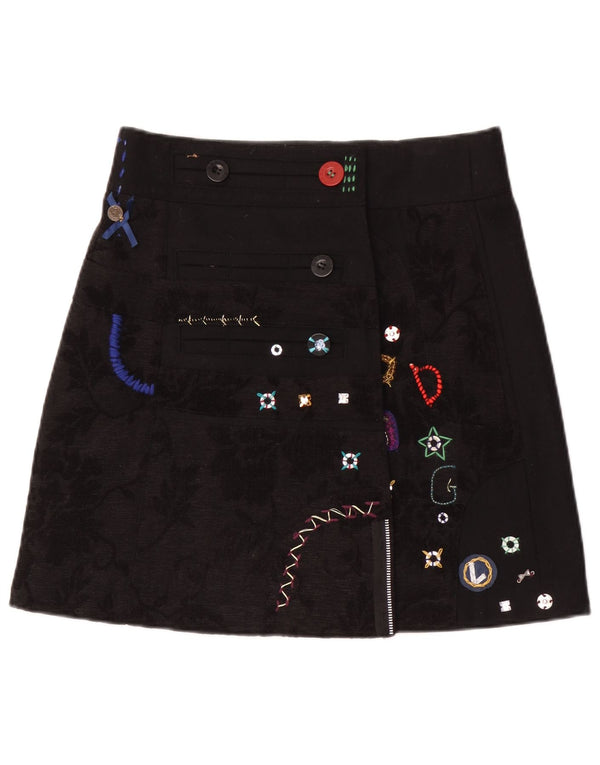 Desigual ženska grafička suknja A-kroja EU 38 Srednja W30 crna cvjetna