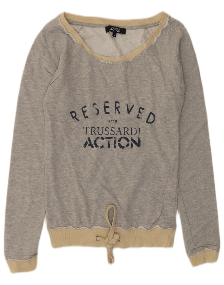 TRUSSARDI Džemper za djevojčice s motivom 9-10 godina Veliki sivi pamuk