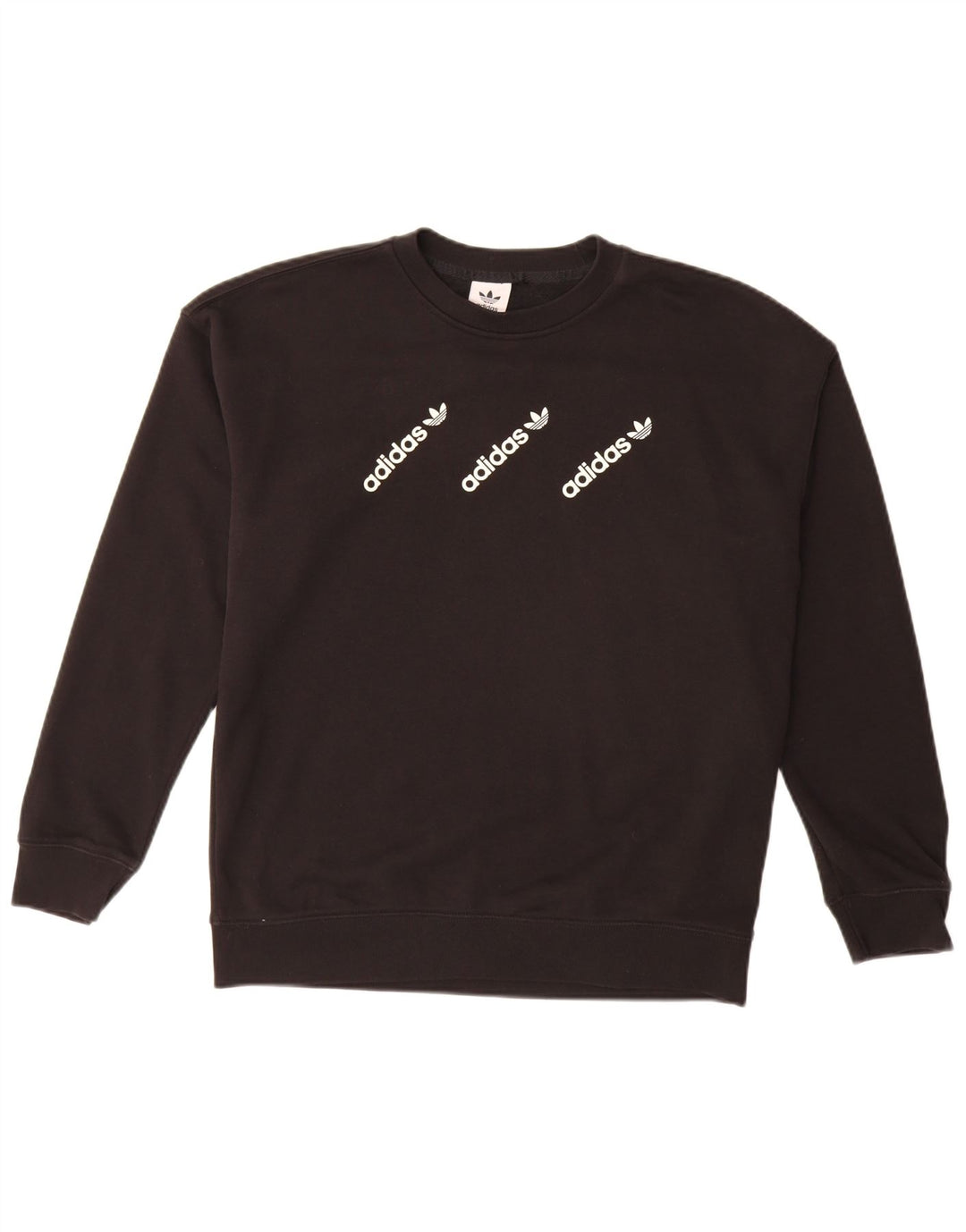 ADIDAS ženski džemper s grafičkim motivima UK 14 Veliki crni pamuk