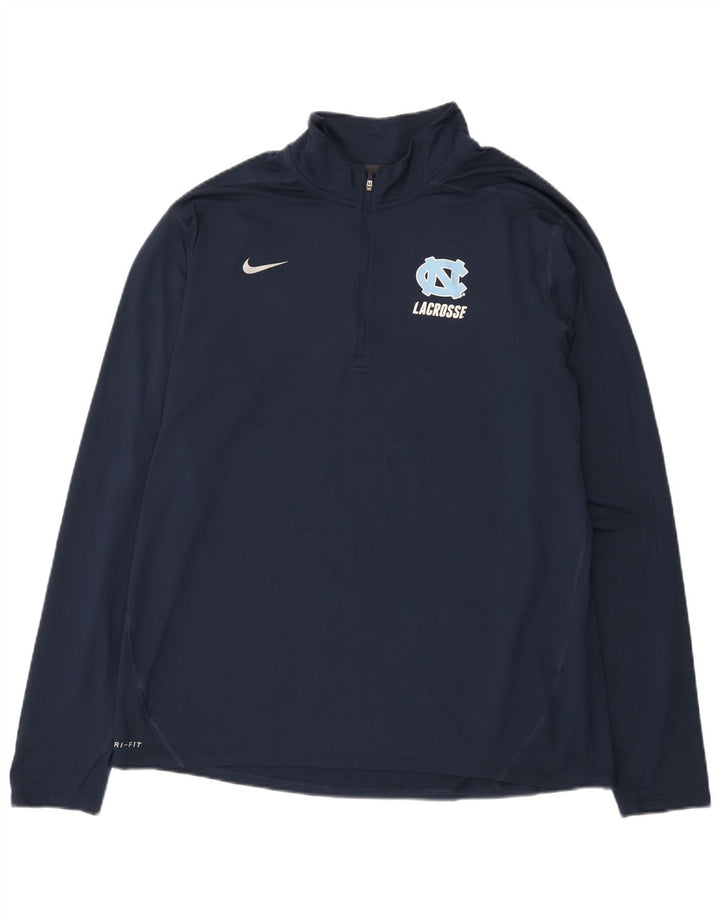 Nike Dri Fit Graphic Zip Neck Pulover Gornja majica XL tamnoplava