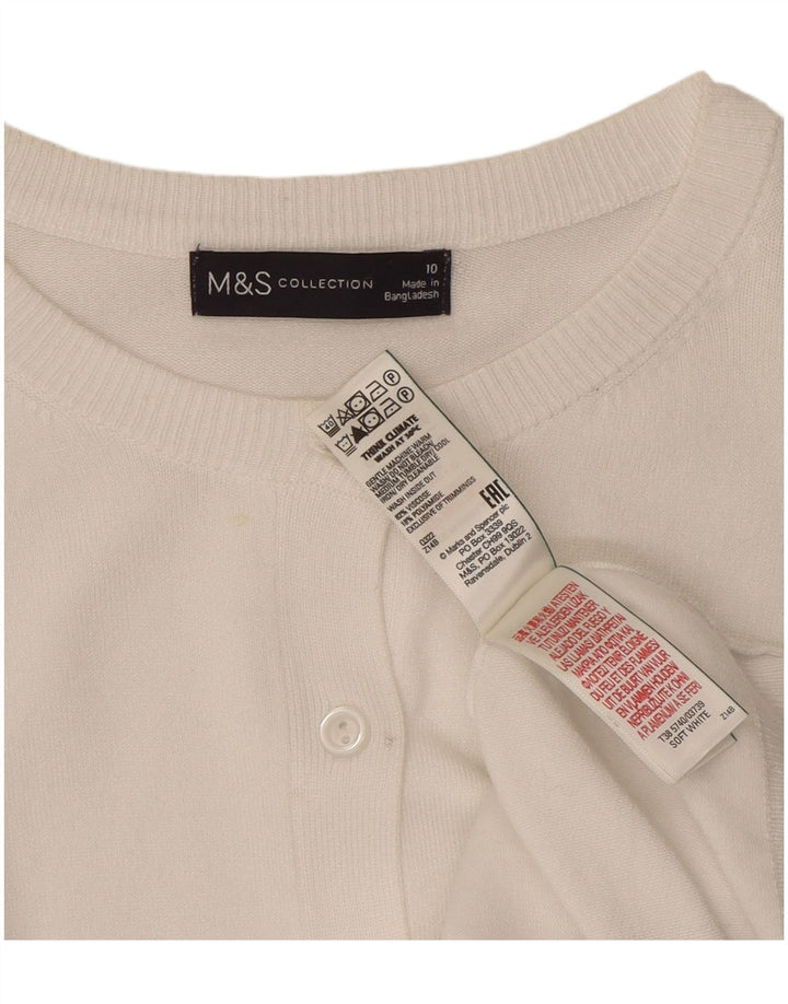 Marks & Spencer ženski kardigan pulover UK 10 Mala bijela viskoza