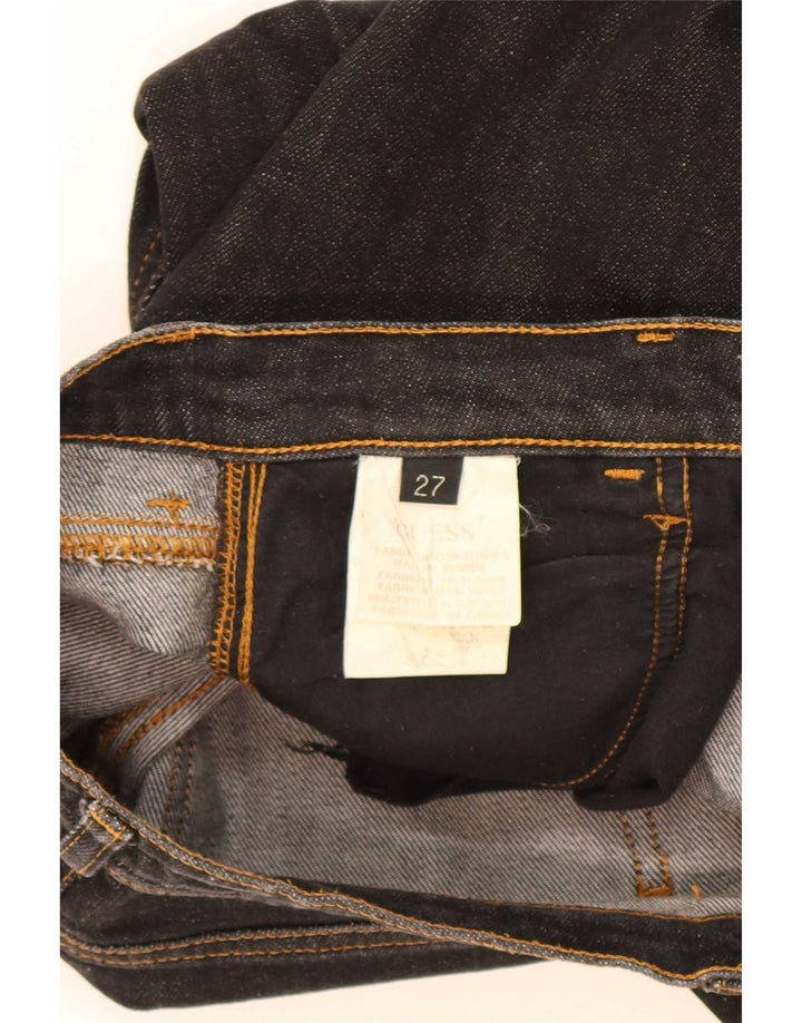 Ženske traperice Guess Bootcut W27 L31 crni pamuk