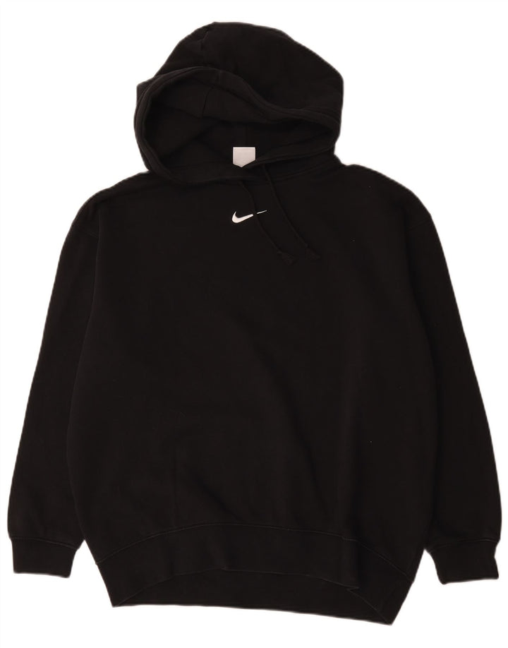 Nike muška velika majica s kapuljačom, mali crni pamuk