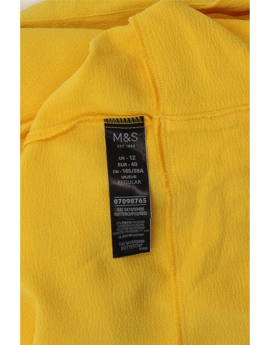 Marks & Spencer ženska povremena haljina UK 12 srednje žuti poliester