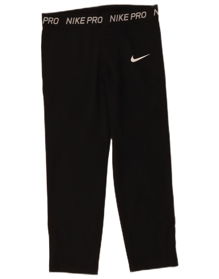 NIKE Girls Dri Fit Graphic Leggings 13-14 Years XL Black