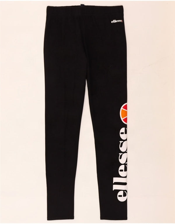 Ellesse Girls Graphic Leggings 15-16 Years Black Pamuk