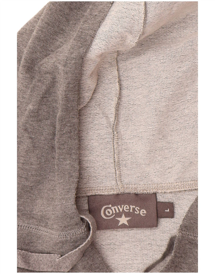 CONVERSE Ženska majica s kapuljačom s grafičkim motivima UK 14 Veliki sivi pamuk