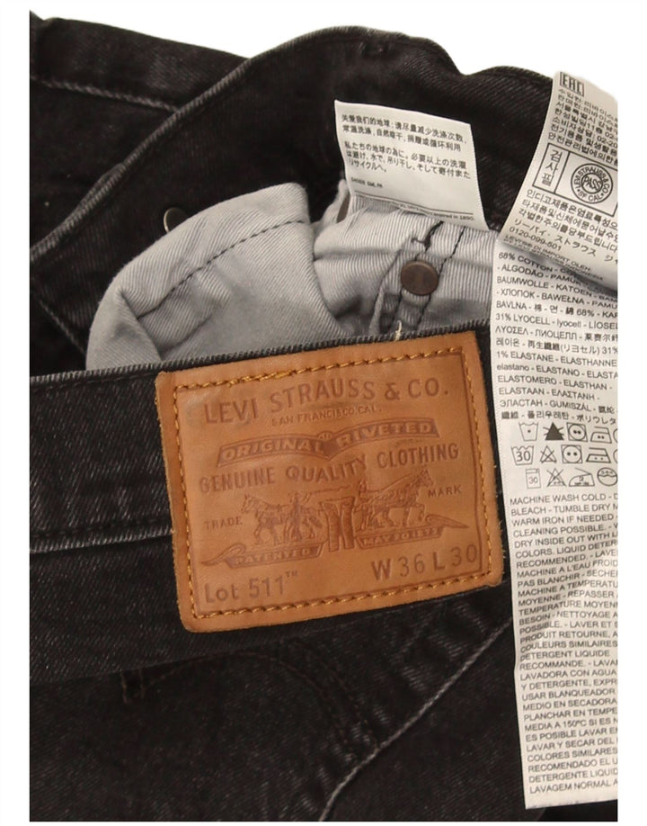 Levi's muške 511 uske traperice W36 L30 crni pamuk