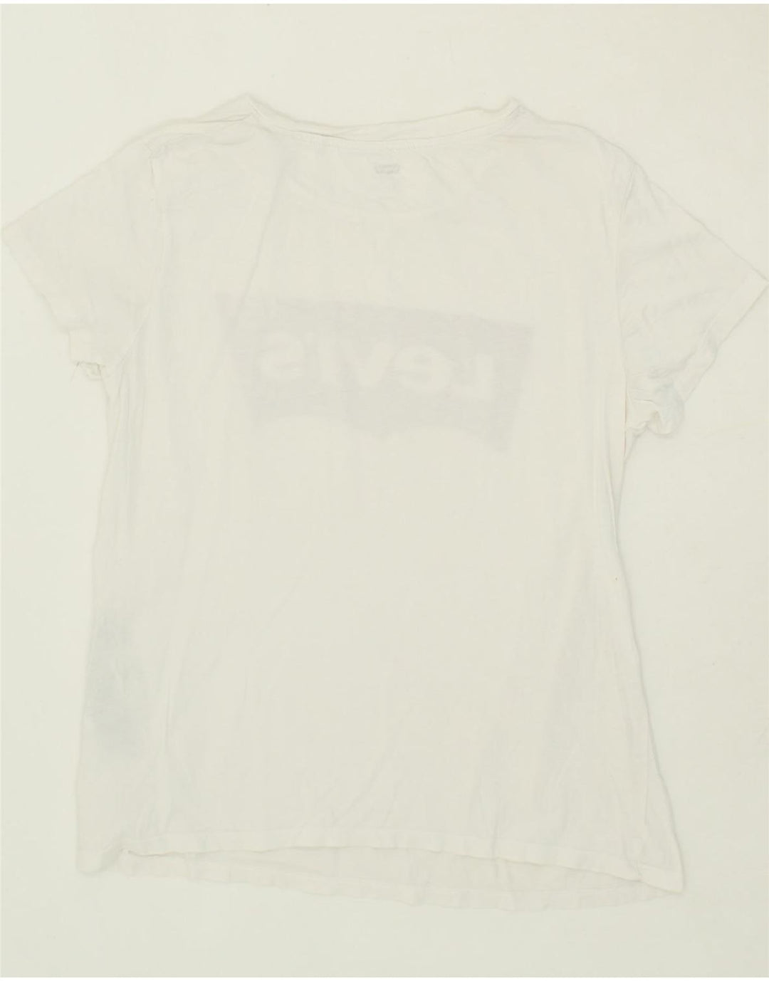 LEVI'S Womens Graphic T-Shirt Top UK 12 Medium White Cotton Vintage Levi's and Second-Hand Levi's from Messina Hembry 