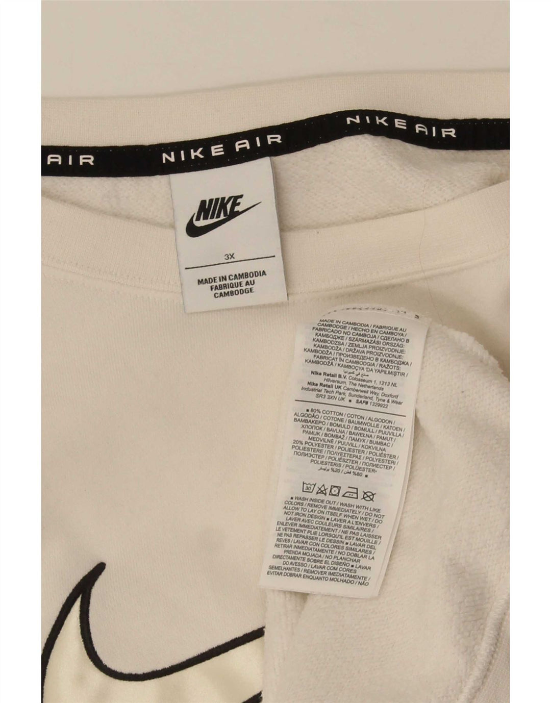 Nike muška prekomjerna trenirka s motivom 3XL bijeli pamuk