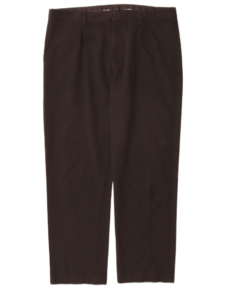 Marks & Spencer muške ravne chino hlače W36 L29 crni poliester