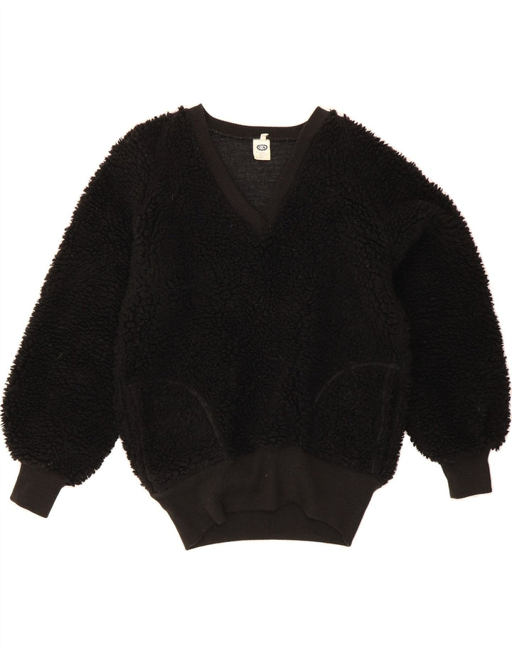 C&A Womens Oversized Fleece Jumper EU 36 Small Black Acrylic Vintage C&A and Second-Hand C&A from Messina Hembry 