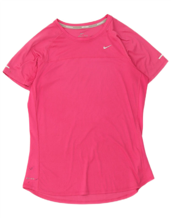 Nike Ženska Dri Fit majica kratkih rukava UK 14 srednje ružičasti poliester