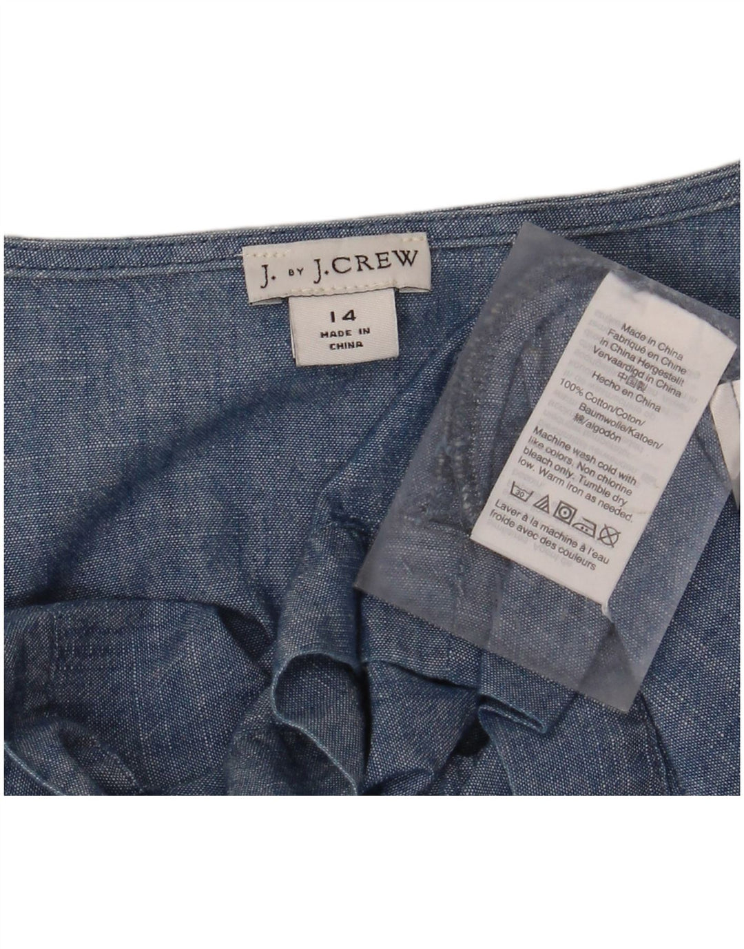 J. CREW Ženski gornji dio bluze UK 14 Large Blue Cotton