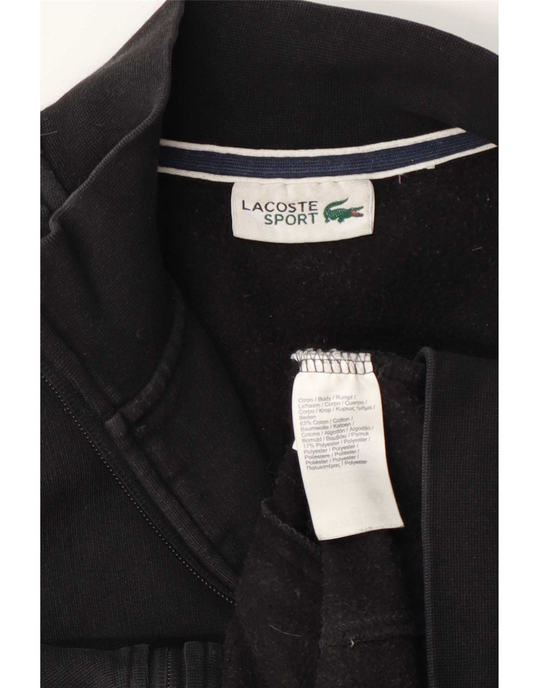 Lacoste muška gornja jakna od trenirke Srednje crni pamuk