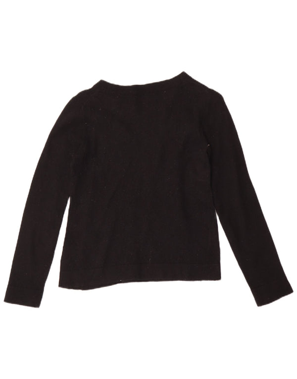 J. Crew Ženski pulover Teddie s kratkim izrezom UK 6 XS crni pamuk