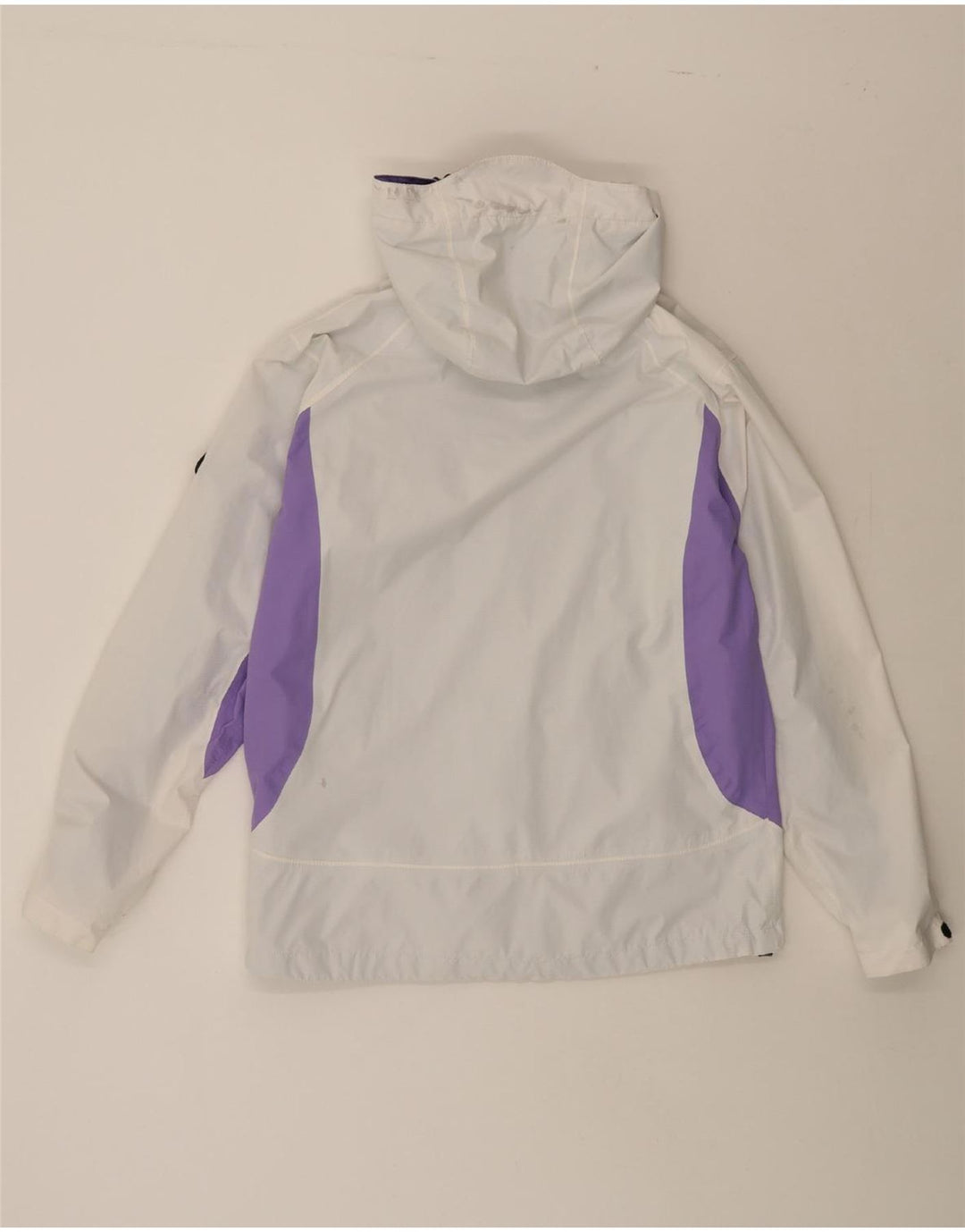 KILLTEC Womens Hooded Rain Jacket US 10 Large White Colourblock Polyester Vintage Killtec and Second-Hand Killtec from Messina Hembry 