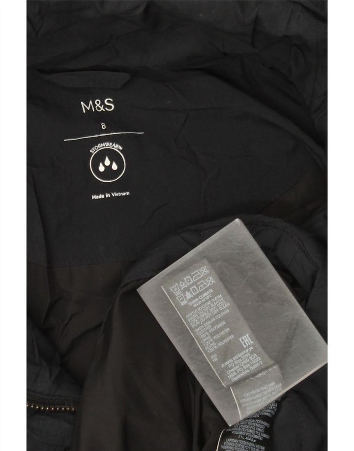 Marks & Spencer ženska prevelika podstavljena jakna s kapuljačom UK 8 Mala crna
