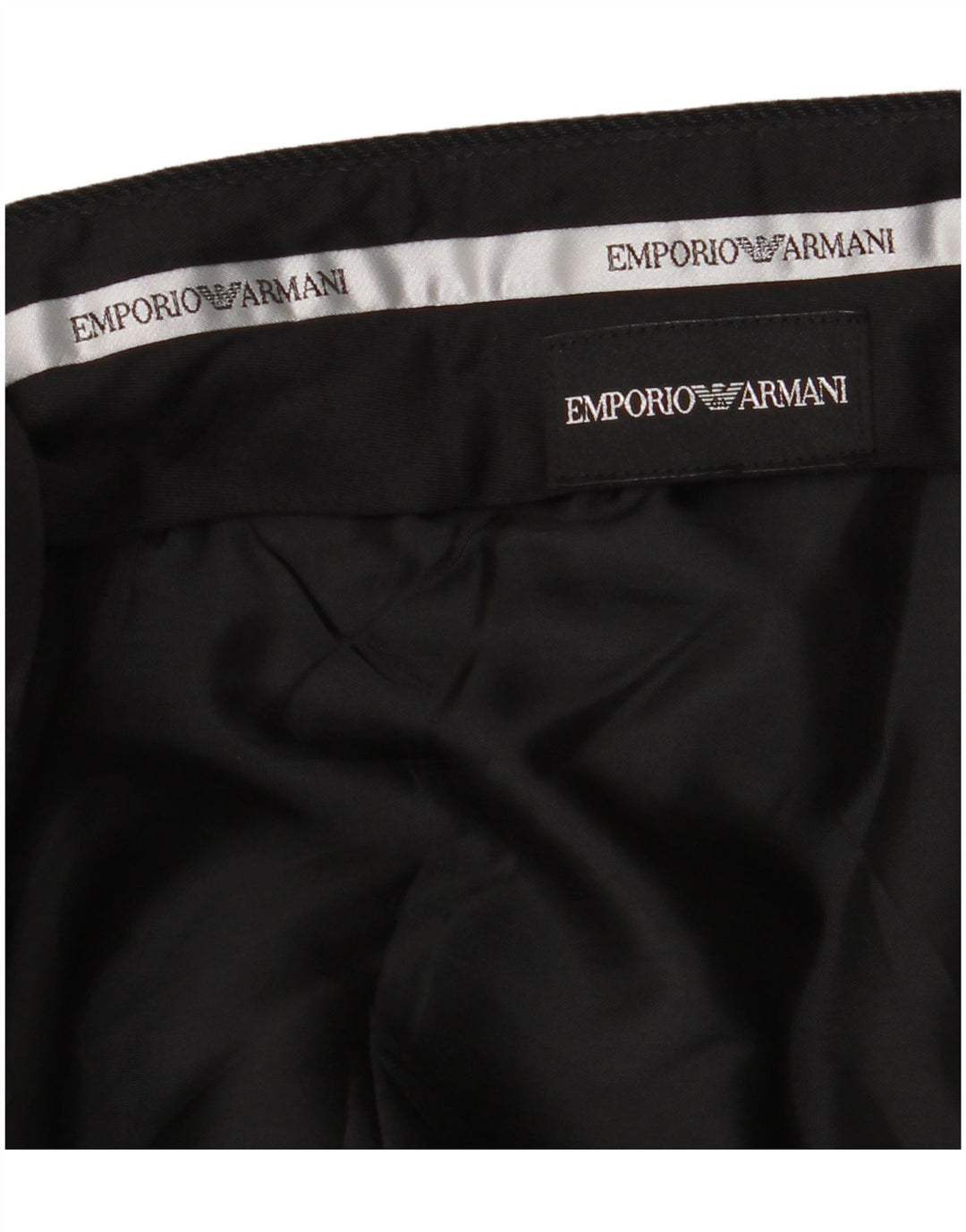 EMPORIO ARMANI Muške hlače ravnog odijela W36 L32 crne pruge