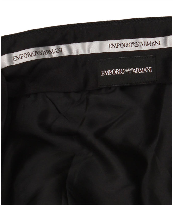 EMPORIO ARMANI Muške hlače ravnog odijela W36 L32 crne pruge