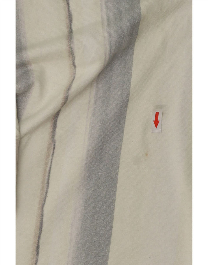 KARL KANI Muška majica kratkih rukava srednje veličine bež na pruge, pamuk