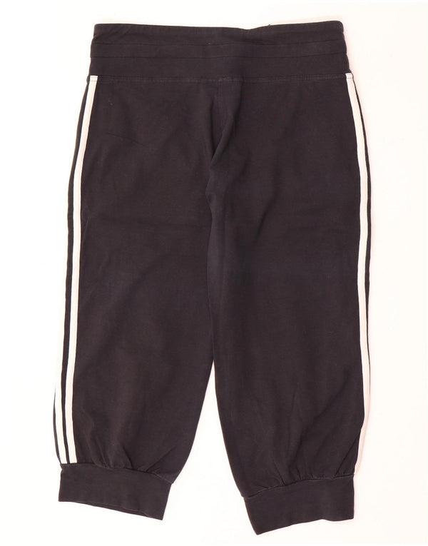 Adidas Ženske Capri Trenirke Hlače Joggers UK 12 Srednje crni pamuk