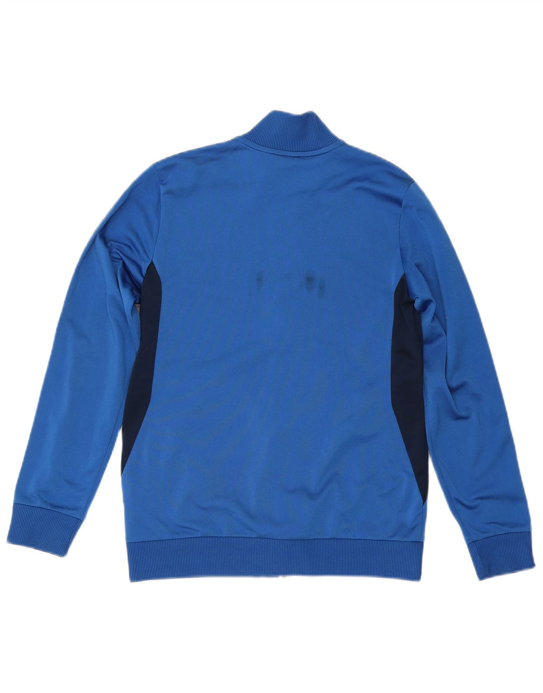ADIDAS Boys Tracksuit Top Jacket 13-14 Years Blue Colourblock Polyester