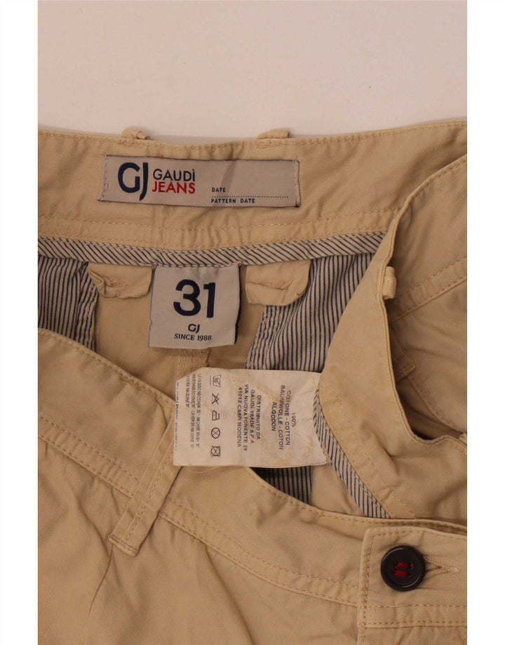 Gaudi Mens Regular Cargo Shorts Medium W31 Beige Cotton