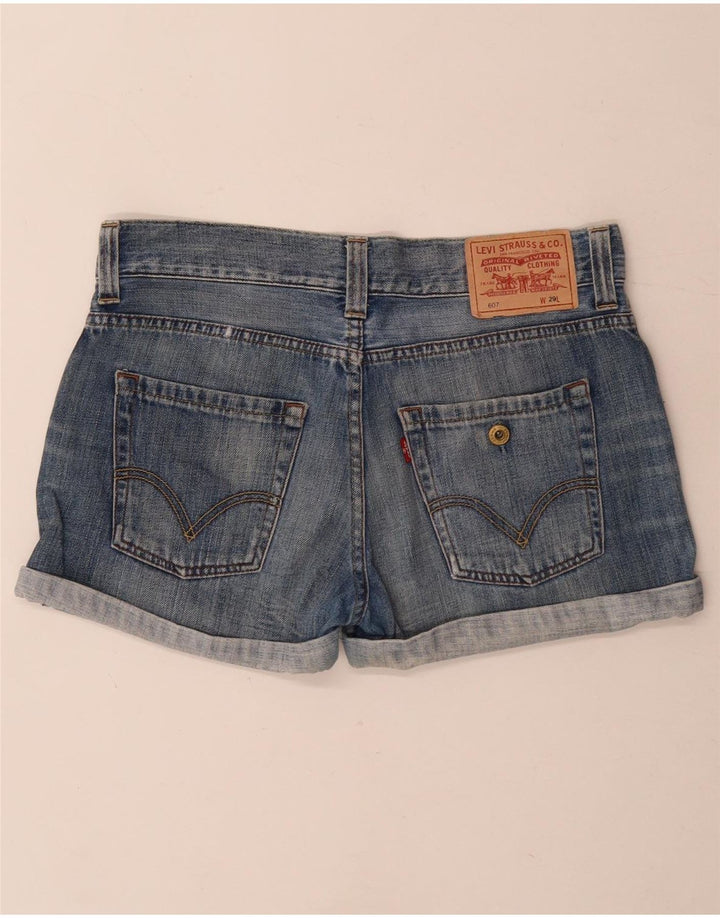 Levi's ženske kratke traper hlače 607 W29 srednje plavi pamuk