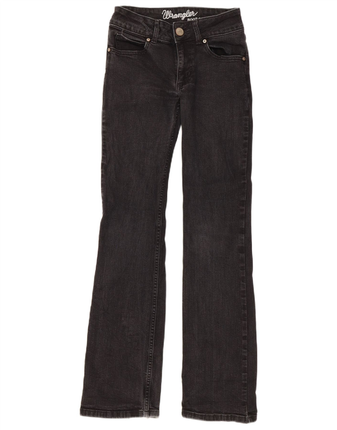 WRANGLER Ženske Bootcut traperice US 0 XS W26 L32 Crni pamuk