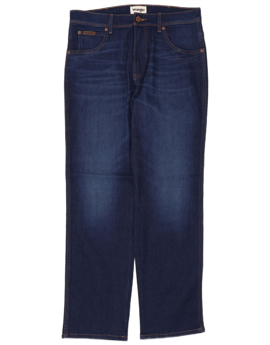 Wrangler muške teksaške ravne traperice W32 L30 tamnoplavi pamuk