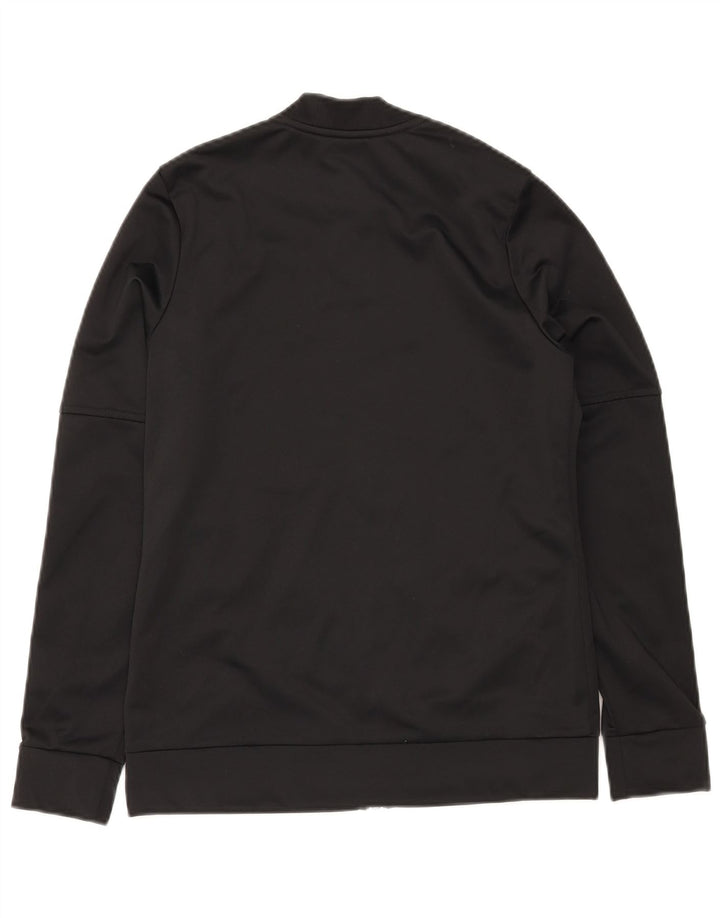 ADIDAS Girls Tracksuit Top Jacket 13-14 Years Black Polyester