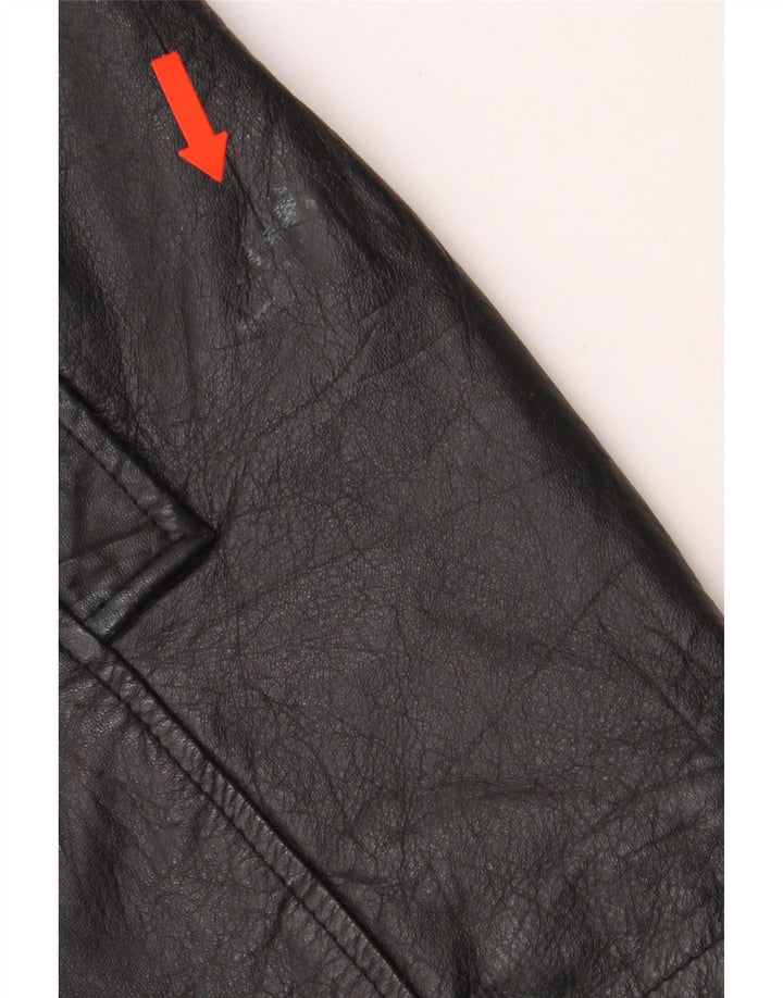 VINTAGE Womens Leather Coat UK 14 Large  Black Leather Vintage Vintage and Second-Hand Vintage from Messina Hembry 