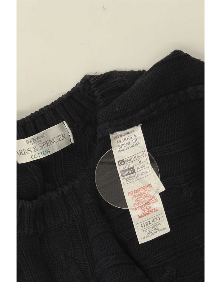 Marks & Spencer, muški džemper s okruglim izrezom, srednje tamnoplavi pamuk