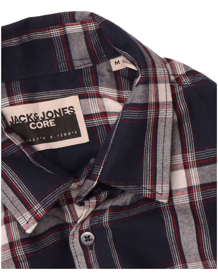 Jack & Jones muška košulja od flanela Srednje tamnoplava karirana pamuk