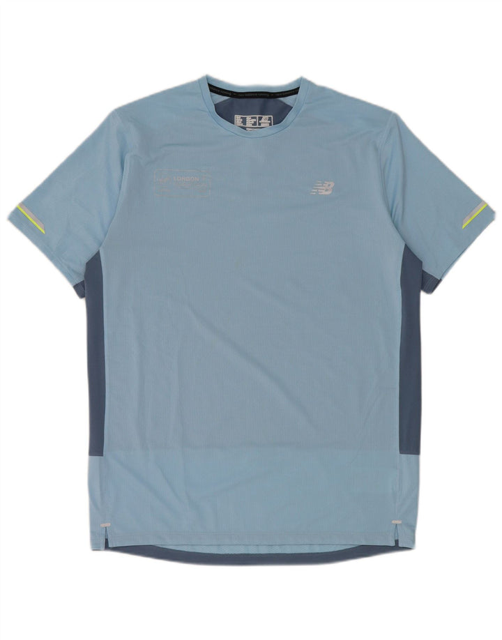 Top muške majice New Balance srednje plave boje od poliestera