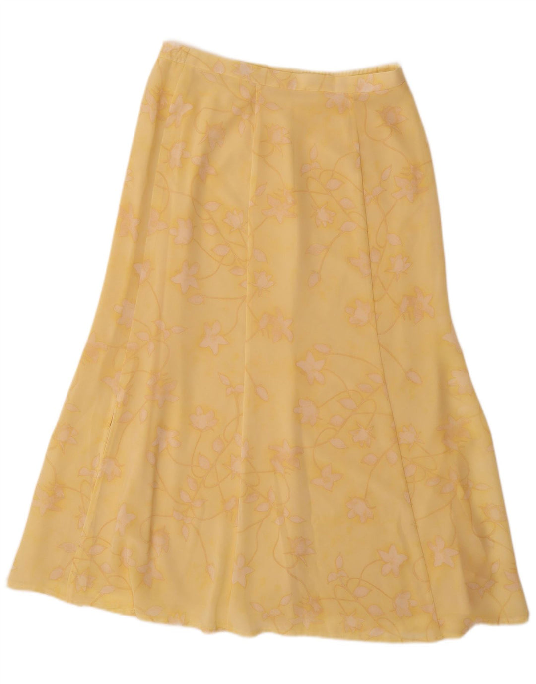 JACQUES VERT Ženska suknja A-kroja UK 12 Srednje W30 Žuti cvjetni poliester