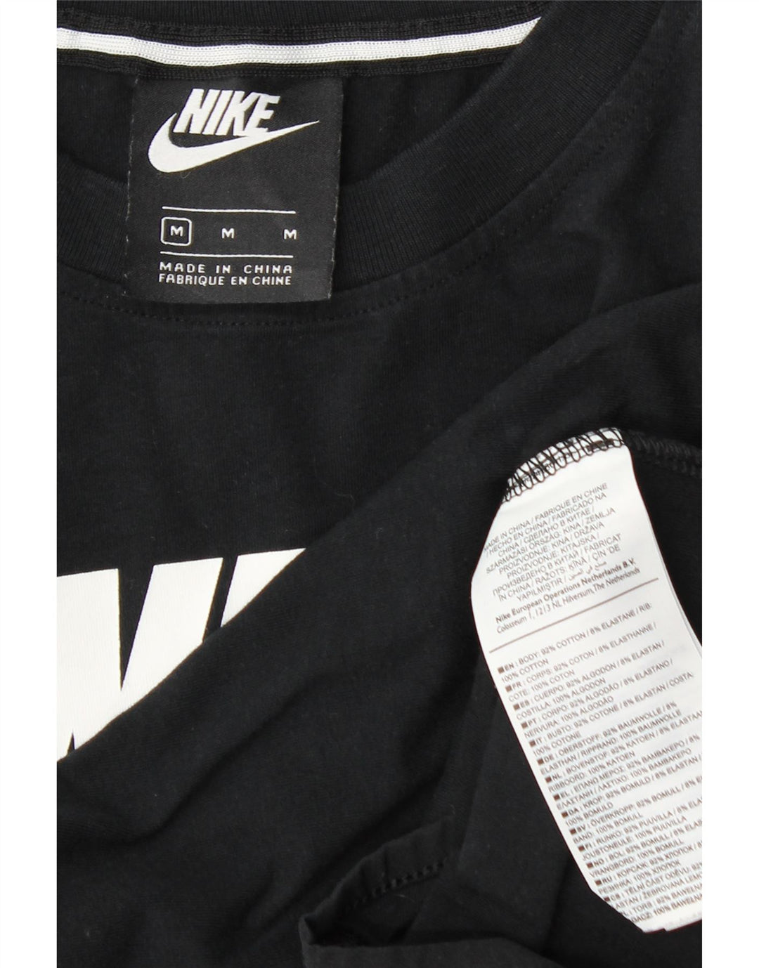 Nike ženski grafički bodi UK 12 Srednje crni pamuk