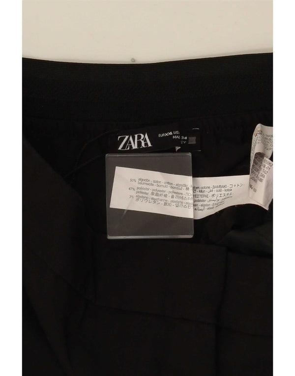 Zara ženske sužene chino hlače visokog struka 2XL W34 L27 crni pamuk