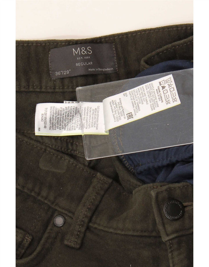 Marks & Spencer muške ravne traperice regularnog kroja W36 L29 kaki pamuk