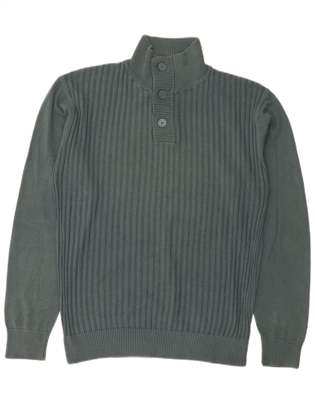 Jack & Jones muški pulover s dugmadima i ovratnikom XL od zelenog pamuka