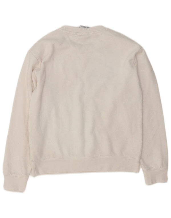 Champion Girls Graphic Sweatshirt Jumper 11-12 Years Large White Cotton
