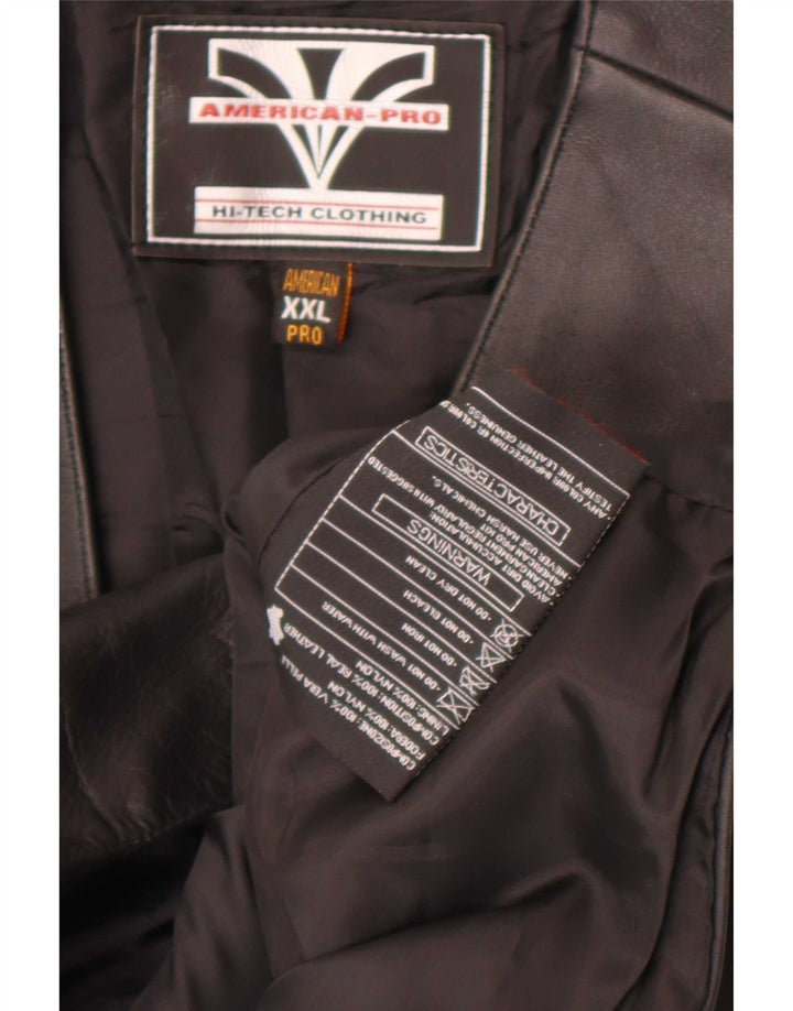 Vintage muški kožni prsluk 2XL crni