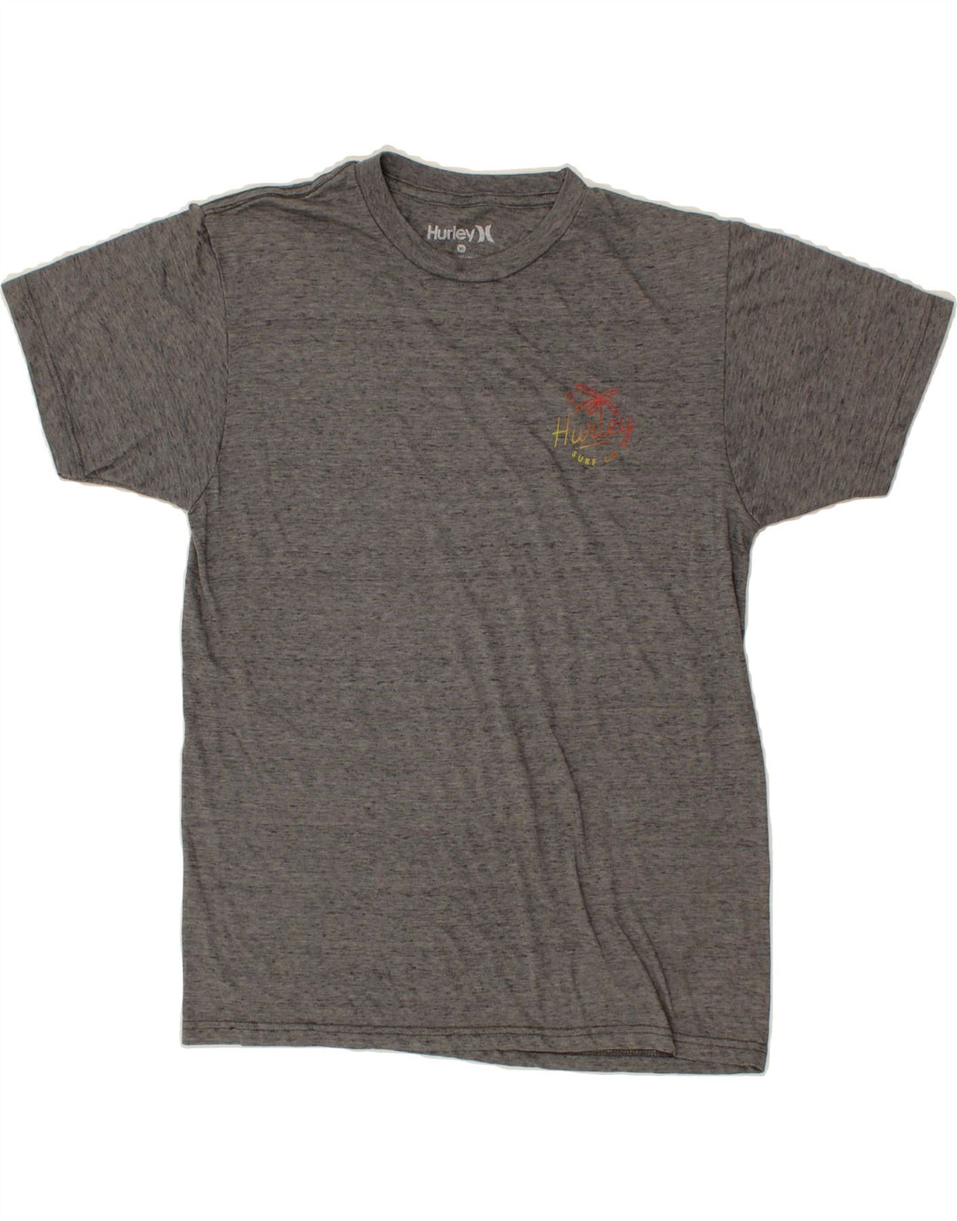 HURLEY Womens T-Shirt Top UK 14 Medium Grey Flecked Polyester Vintage Hurley and Second-Hand Hurley from Messina Hembry 