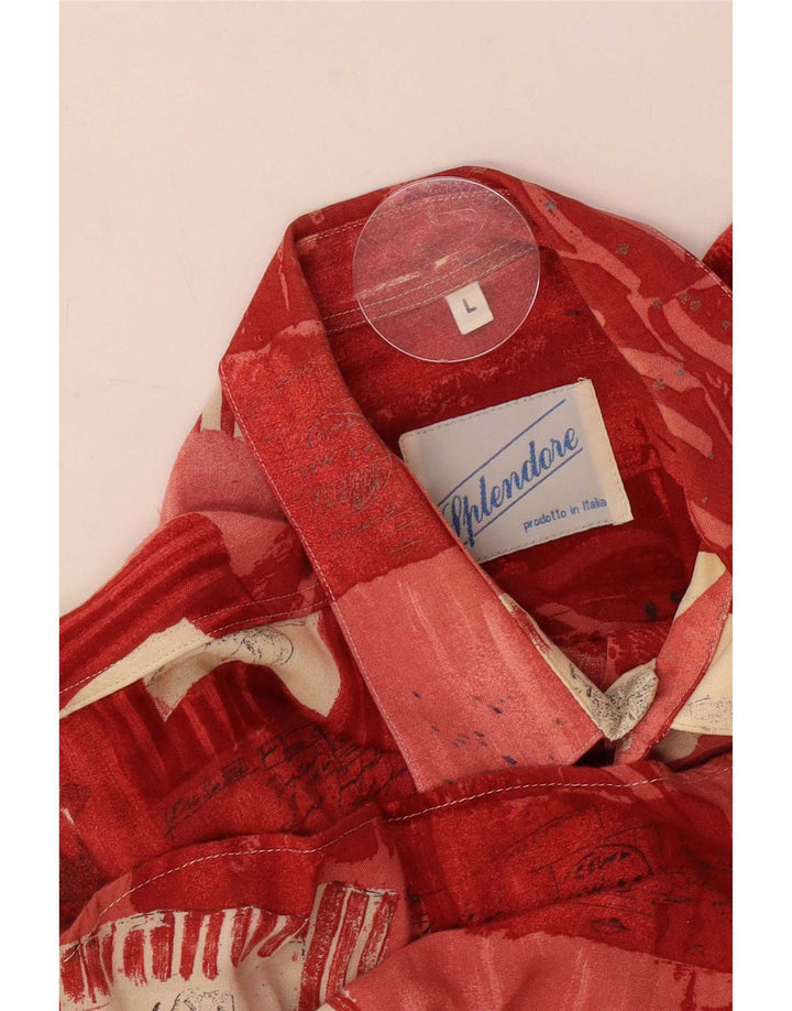 Vintage muška košulja kratkih rukava Veliki crveni patchwork