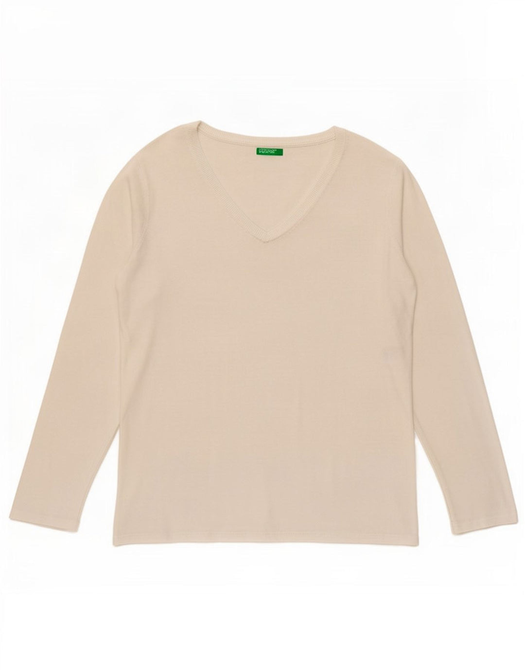 Ženska majica dugih rukava Benetton UK 14 srednje bijele boje