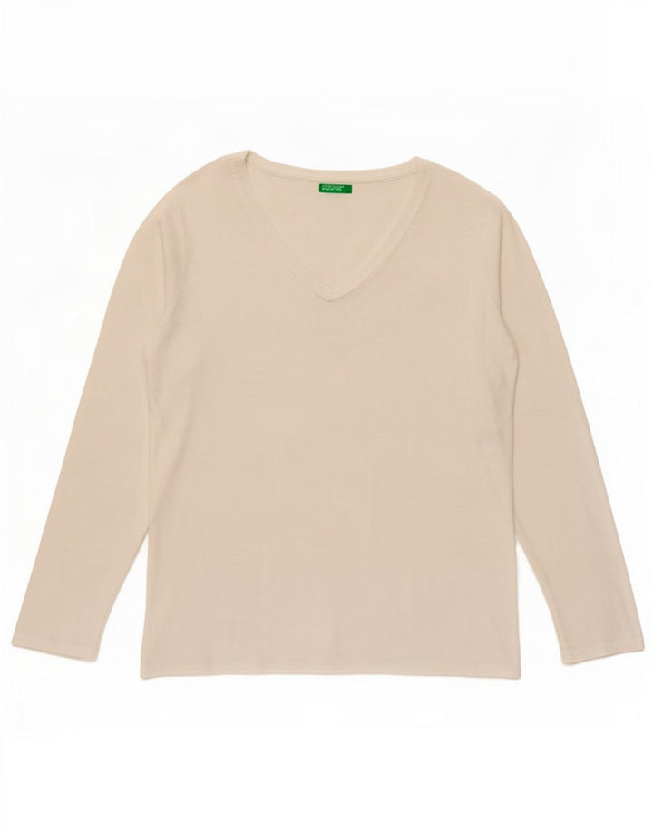Ženska majica dugih rukava Benetton UK 14 srednje bijele boje