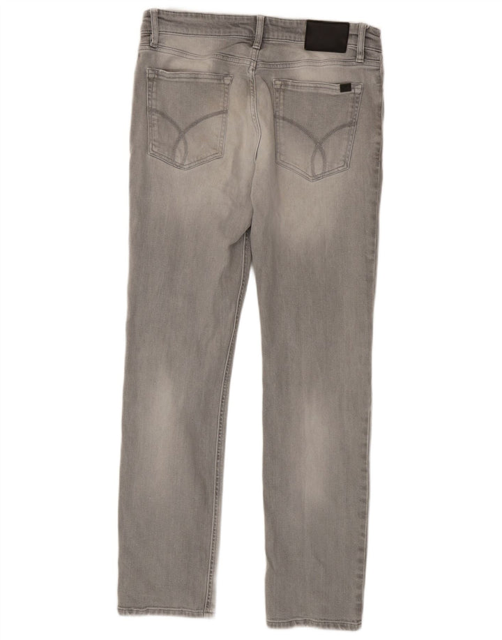 Calvin Klein Muške uske traperice W32 L32 Sivi pamuk