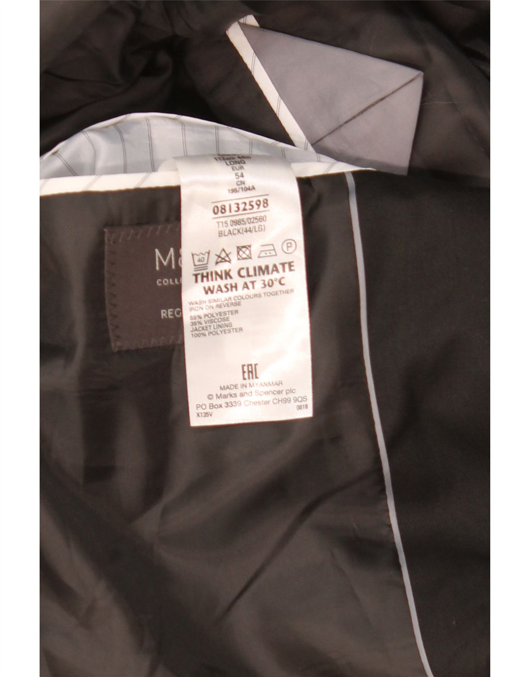 Marks & Spencer muška jakna sa 2 gumba UK 44 XL crni poliester